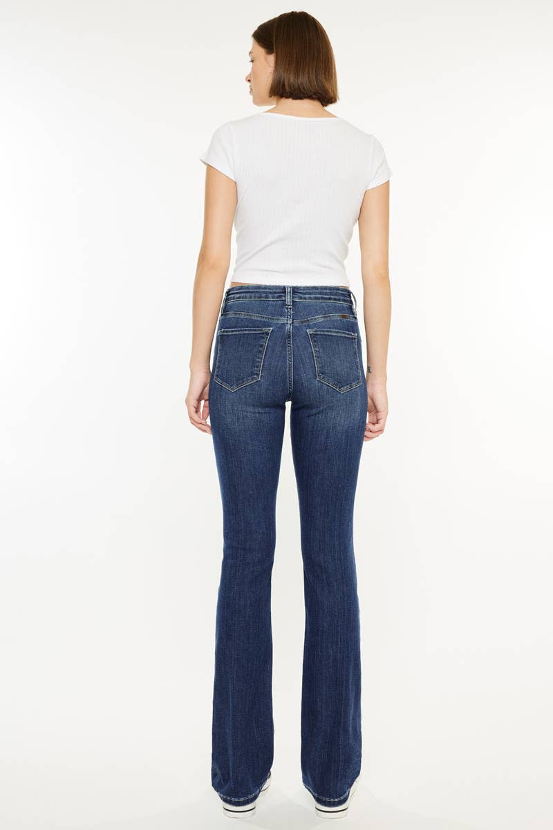 KAN CAN HIGH RISE SKINNY BOOTCUT JEANS-MEDIUM WASH