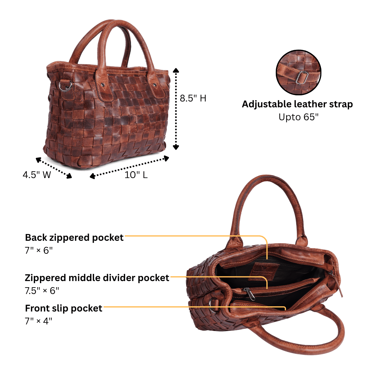 Florence Leather Tote Bag – Women – Chestnut