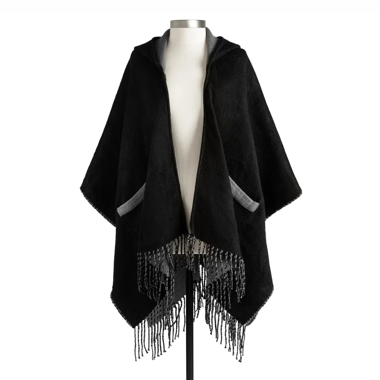 Hooded Pocket Wrap - Black