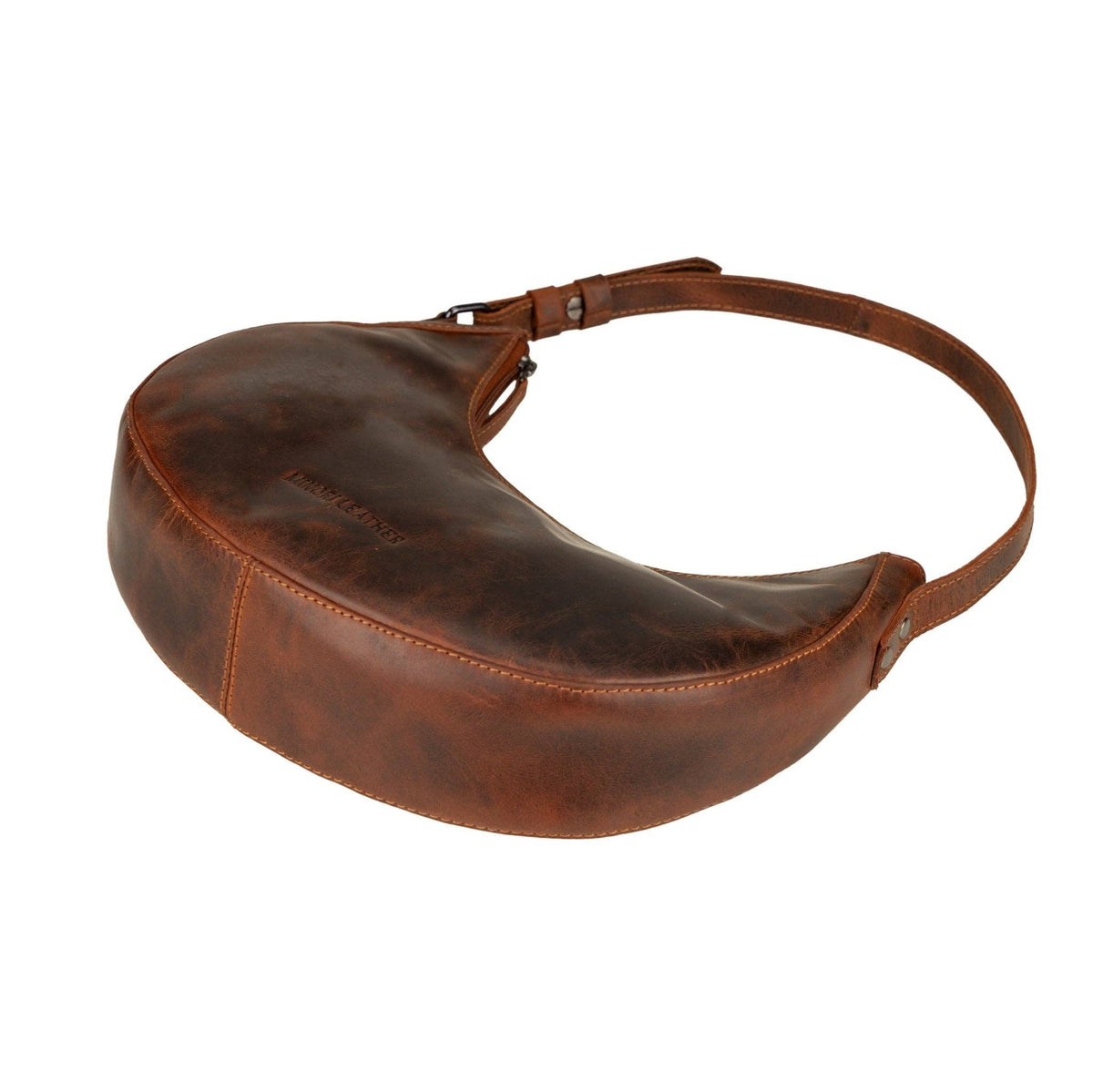Selene Hobo Leather Shoulder Bag: Brown
