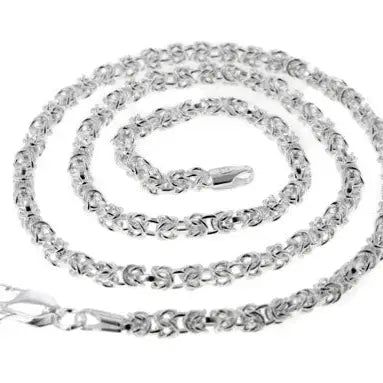 Sterling Silver Byzantine 3mm Chain Necklace 20"