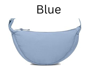 Round Nylon Crossbody Bag - Blue