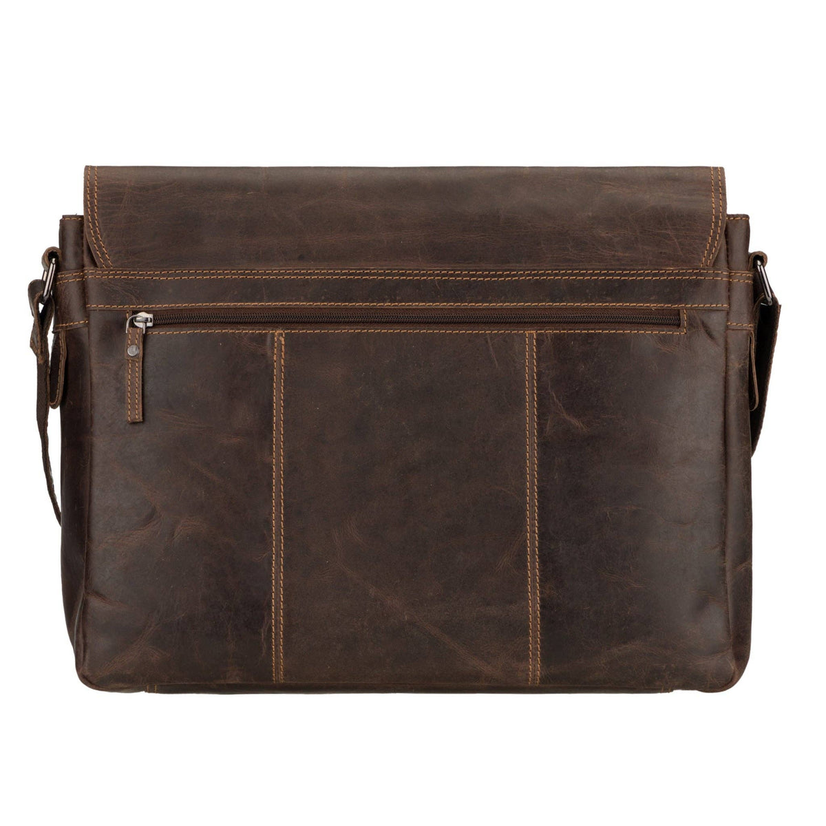 Richmond Full Grain Leather Laptop Messenger Bag 16 Inch for Men,  Work Bag, Brown