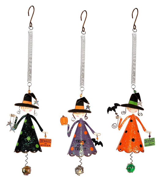 Halloween witch bouncy on a springy wire, assorted styles