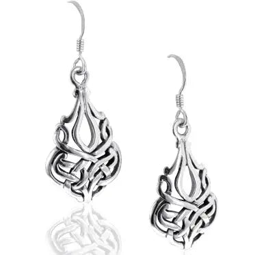 Solid Sterling Silver Filigree Celtic Knot Earrings