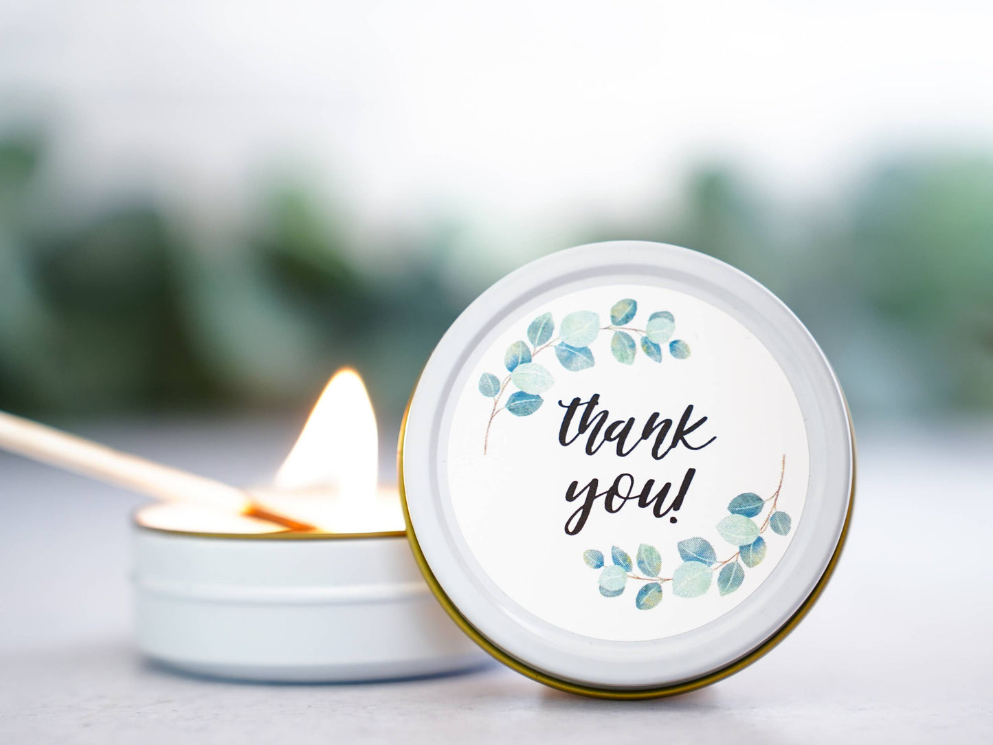 Thank You- Small favor or gift: Lavender / Candle and Lip Balm SET in drawstring bag