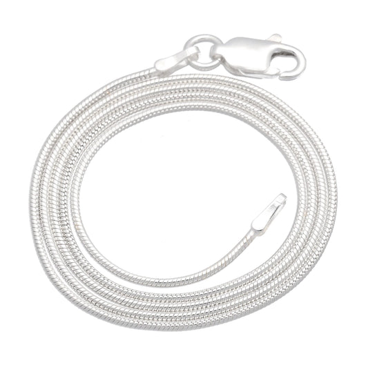 1mm Nickel Free Sterling Silver Italian Snake Chain Necklace 22"