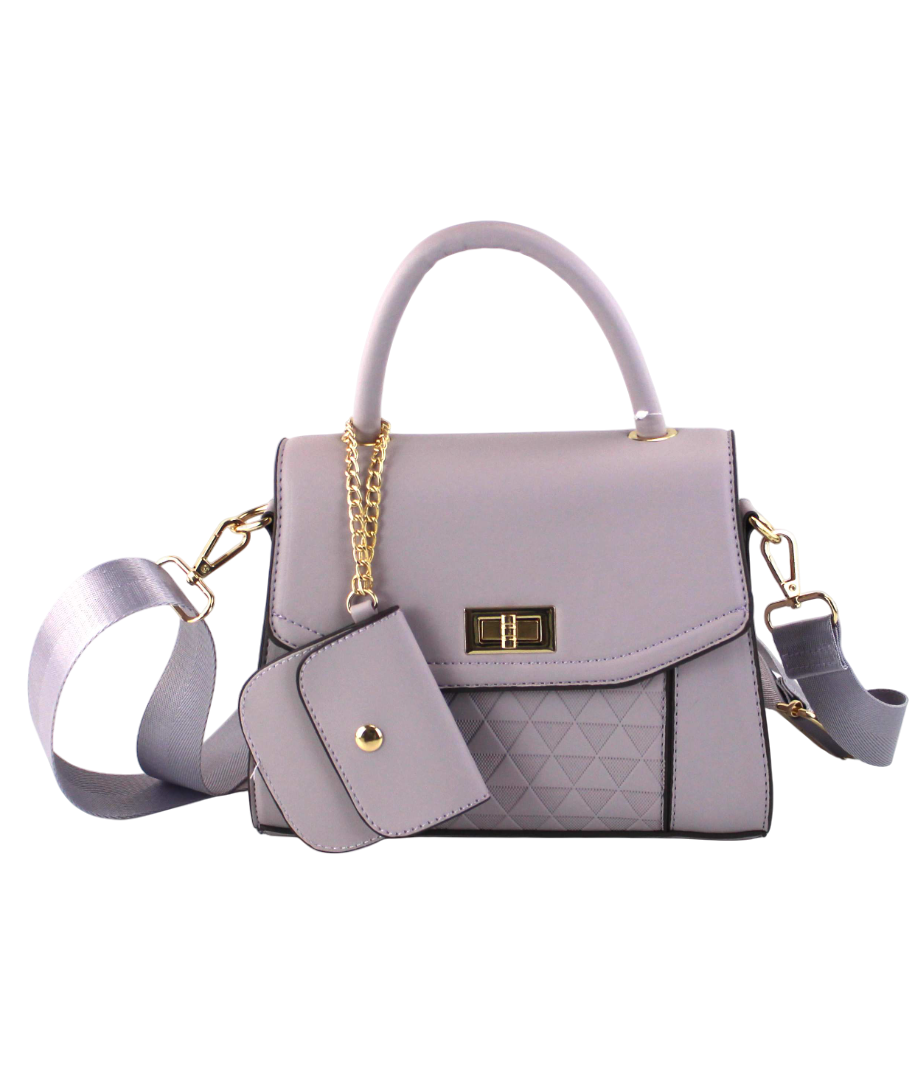Fashionable Vegan Leather Crossbody Bag - Purple