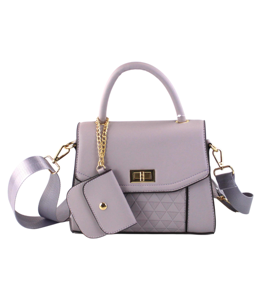 Fashionable Vegan Leather Crossbody Bag - Purple