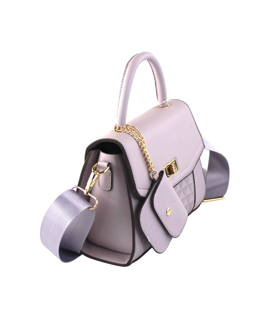 Fashionable Vegan Leather Crossbody Bag - Purple, photo 2 of 3