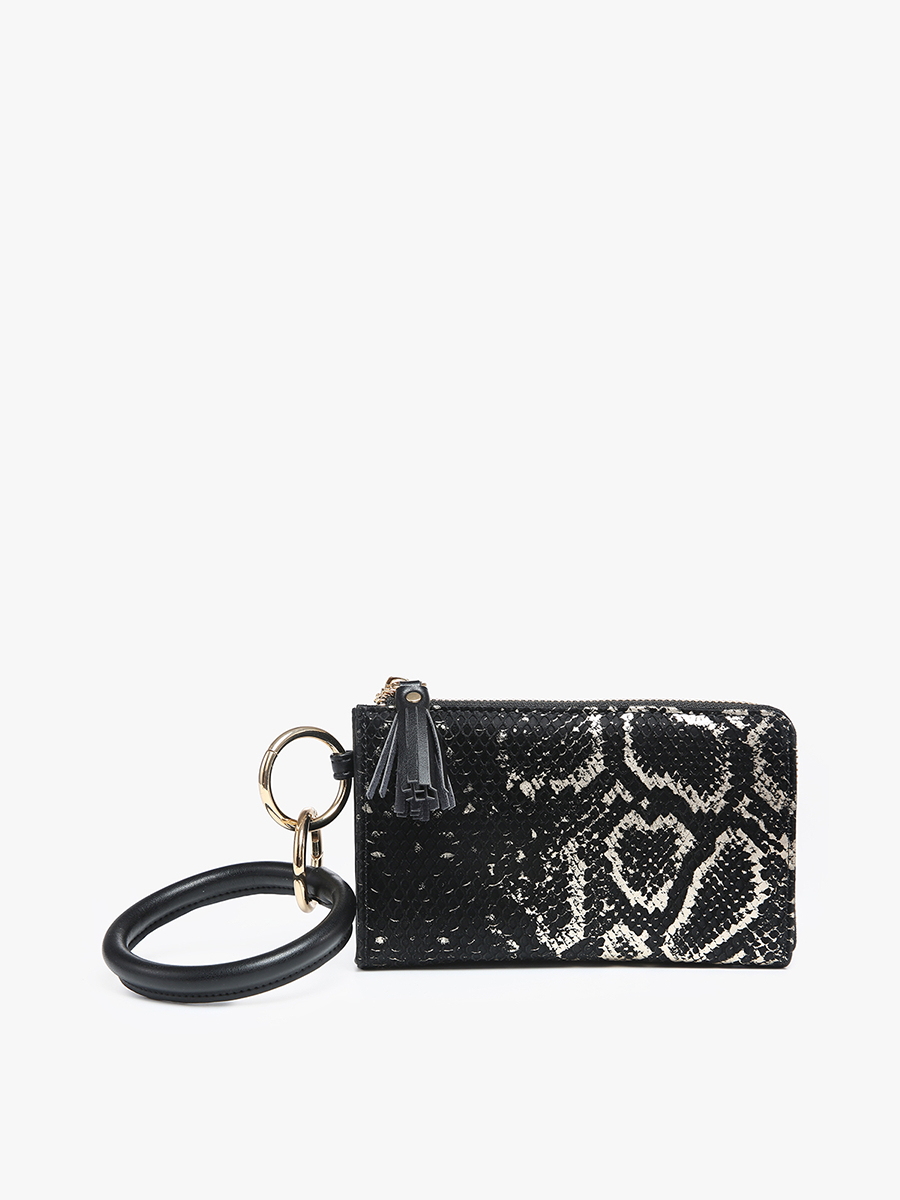 Liv Snake Bangle Wristlet/Wallet: Black/Gold
