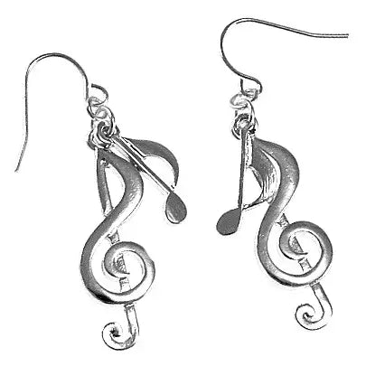 G Clef Treble Clef Music Metal Dangle Earrings