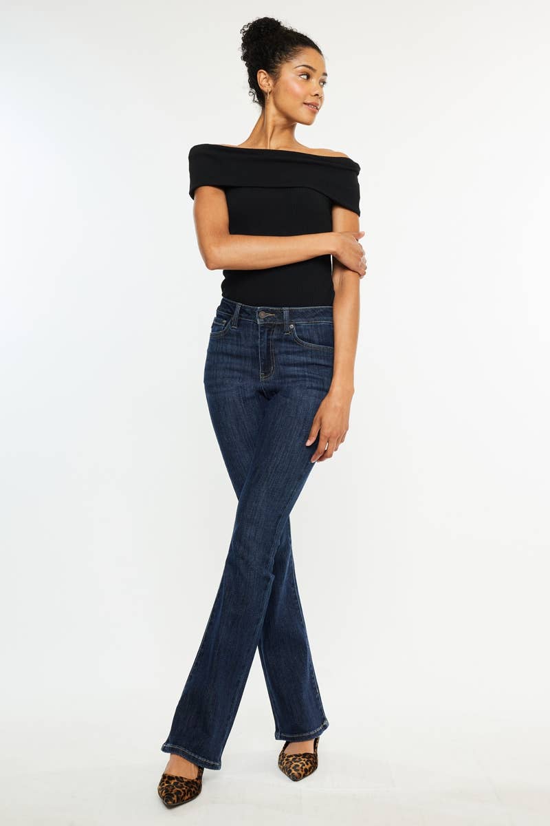 KAN CAN HIGH RISE BOOTCUT JEANS Dark Wash