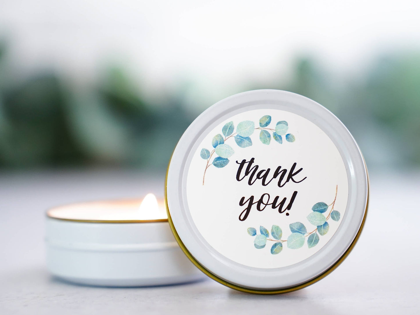 Thank You- Small favor or gift: Lavender / Candle and Lip Balm SET in drawstring bag
