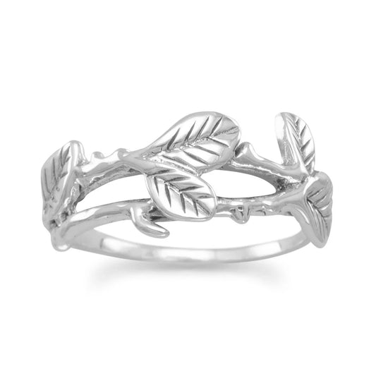 Oxidized Leaf Design Ring