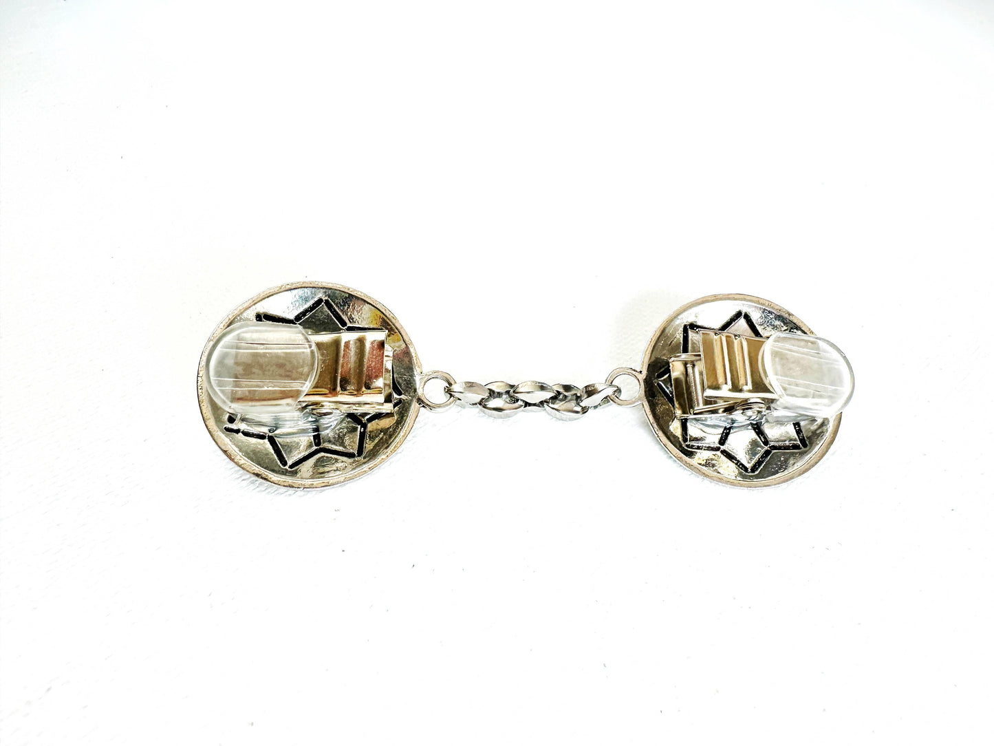 Silver Sphere & Green Cinch Clip, Sweater Clasp KardiKip