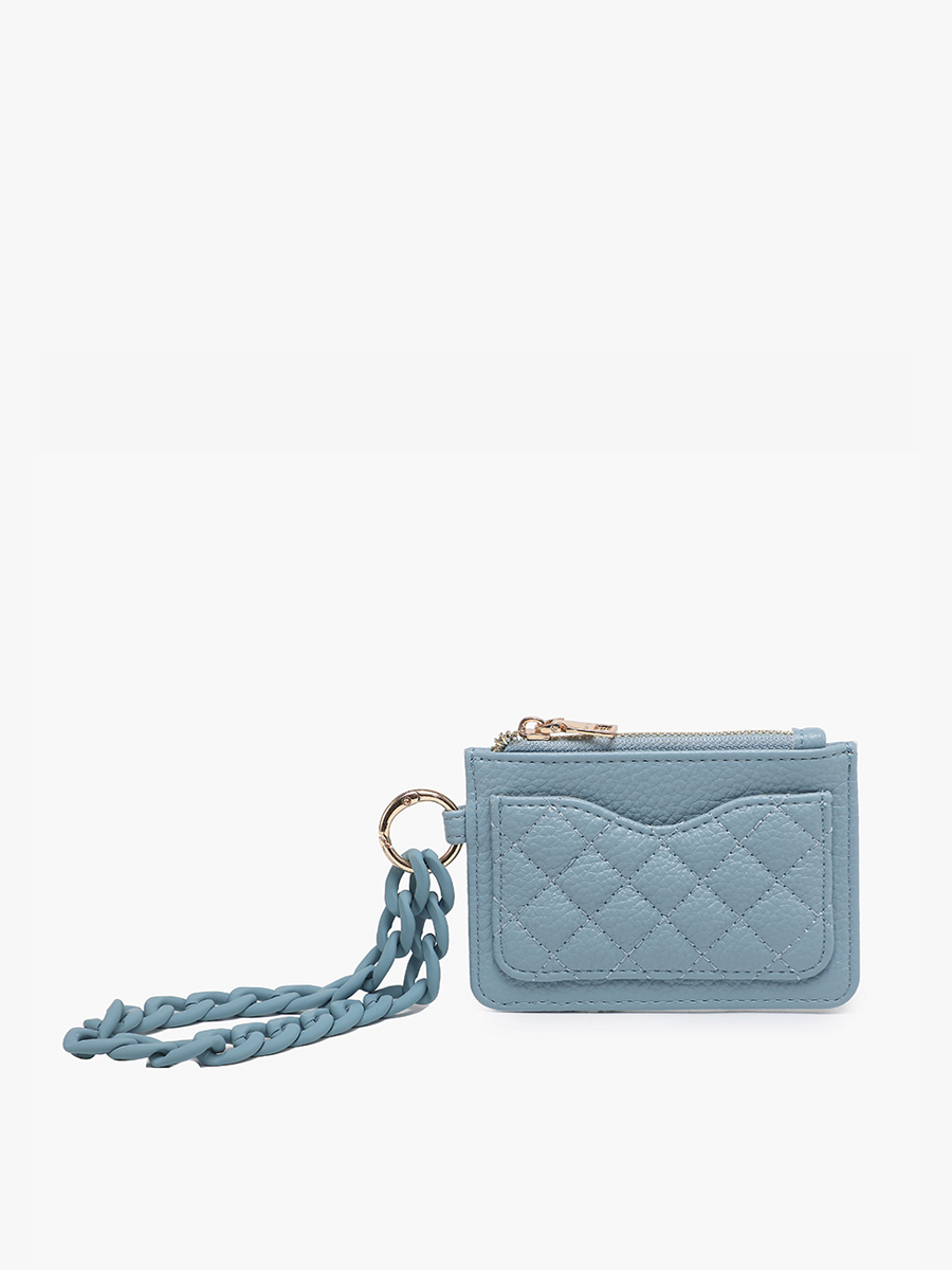 Rhodes Quilted Wallet w/ Chain Bangle: Baby blue