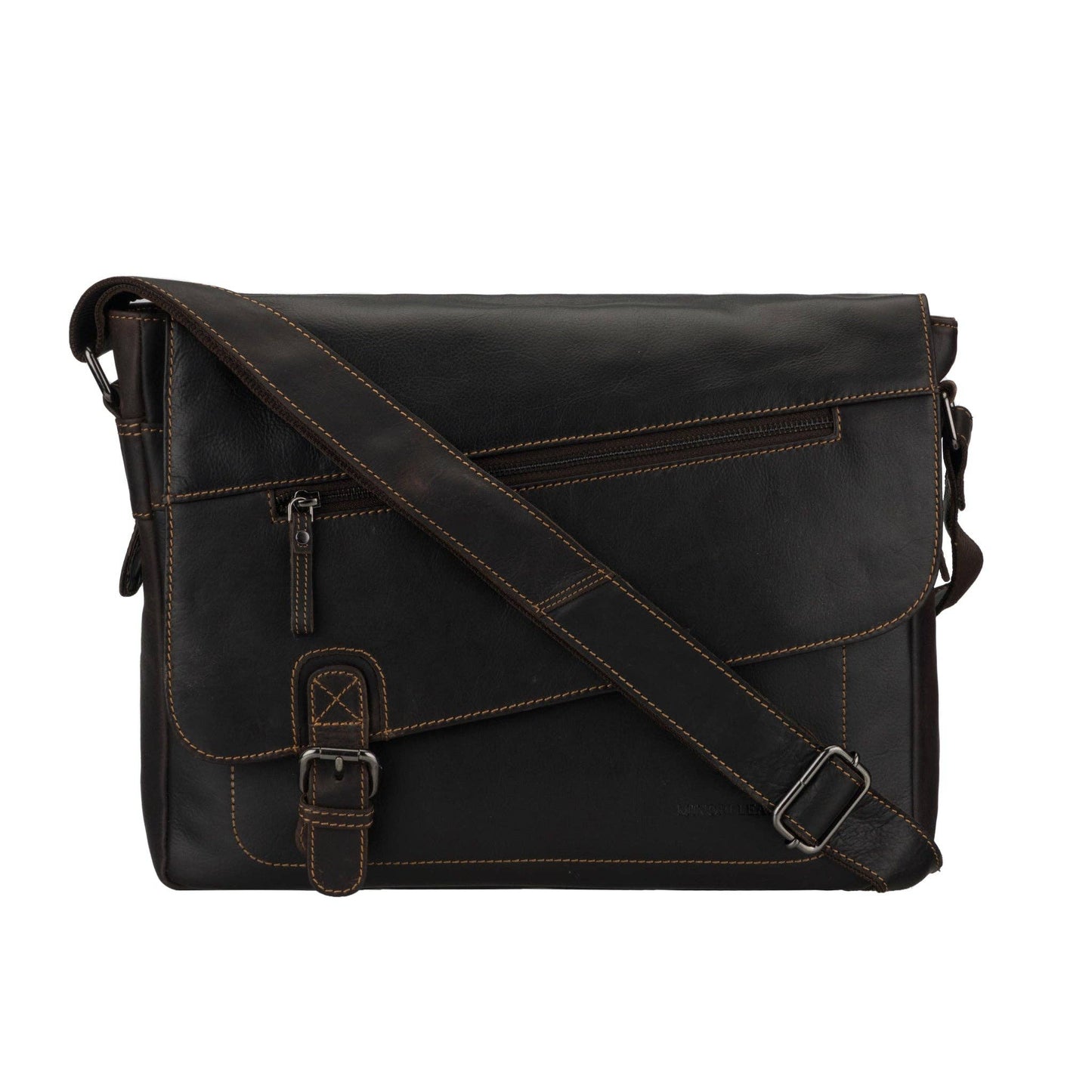 Chicago Leather Messenger Bag 14" – Unisex – Brown