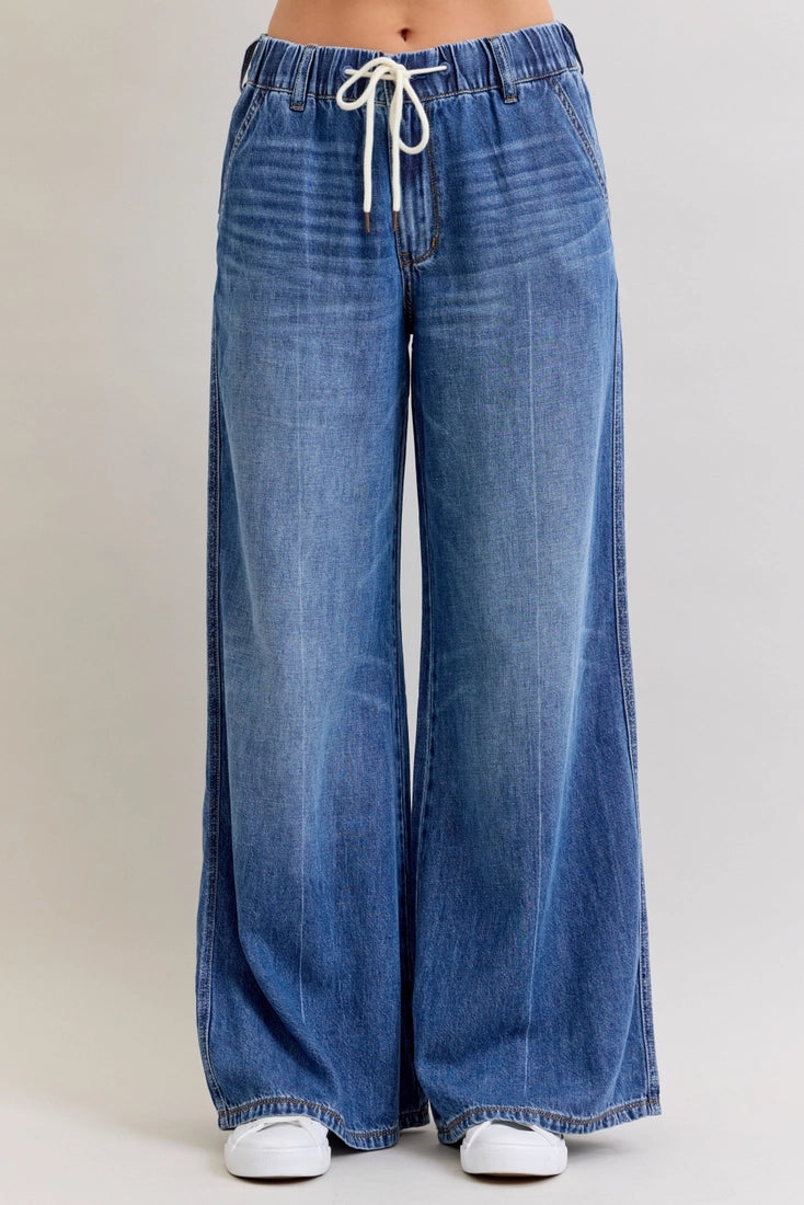 Palazzo Featherweight Rigid Elastic Waist - Dark