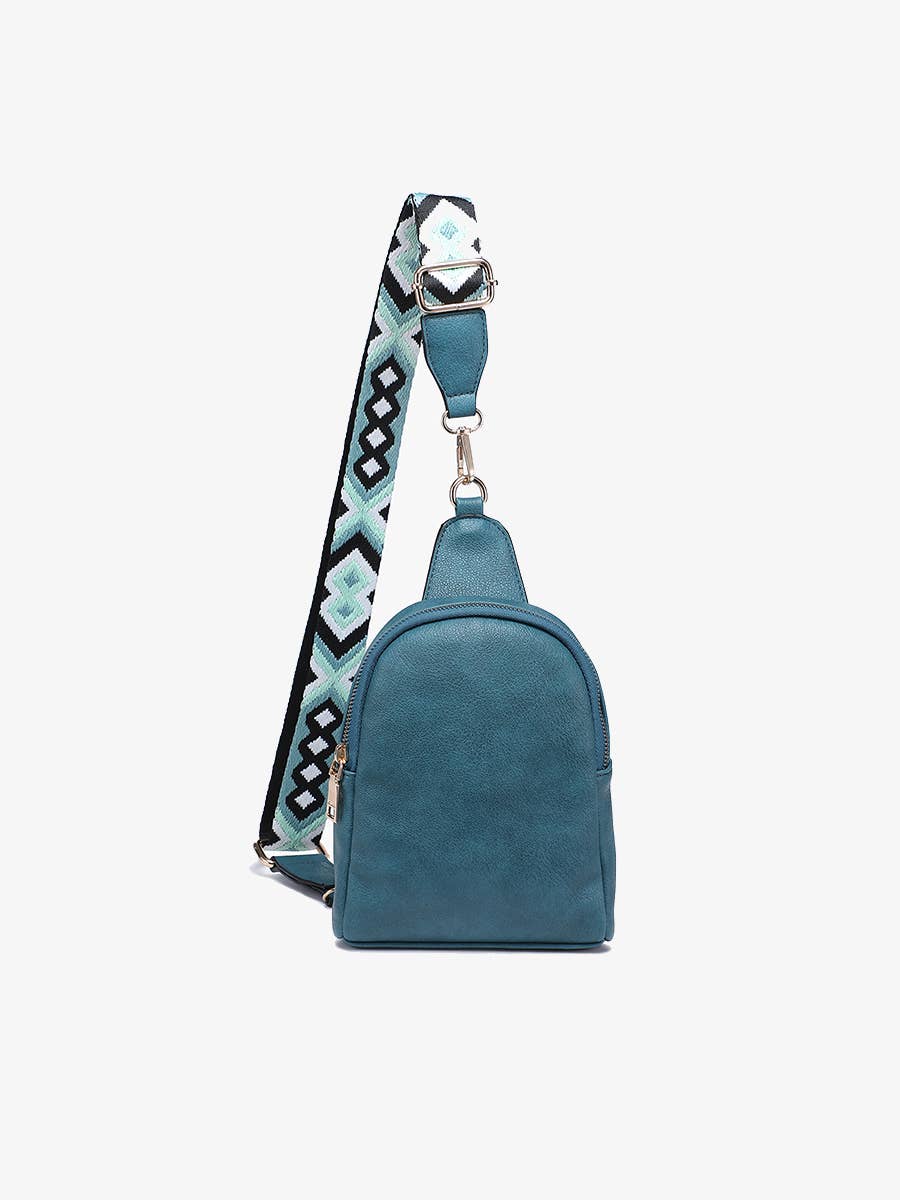 Ellen Sling Bag w/ Removable Guitar Strap: Peacock