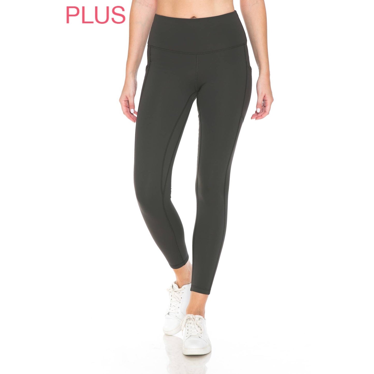 Plus Size Fleece Lined Activewear Leggings: Black