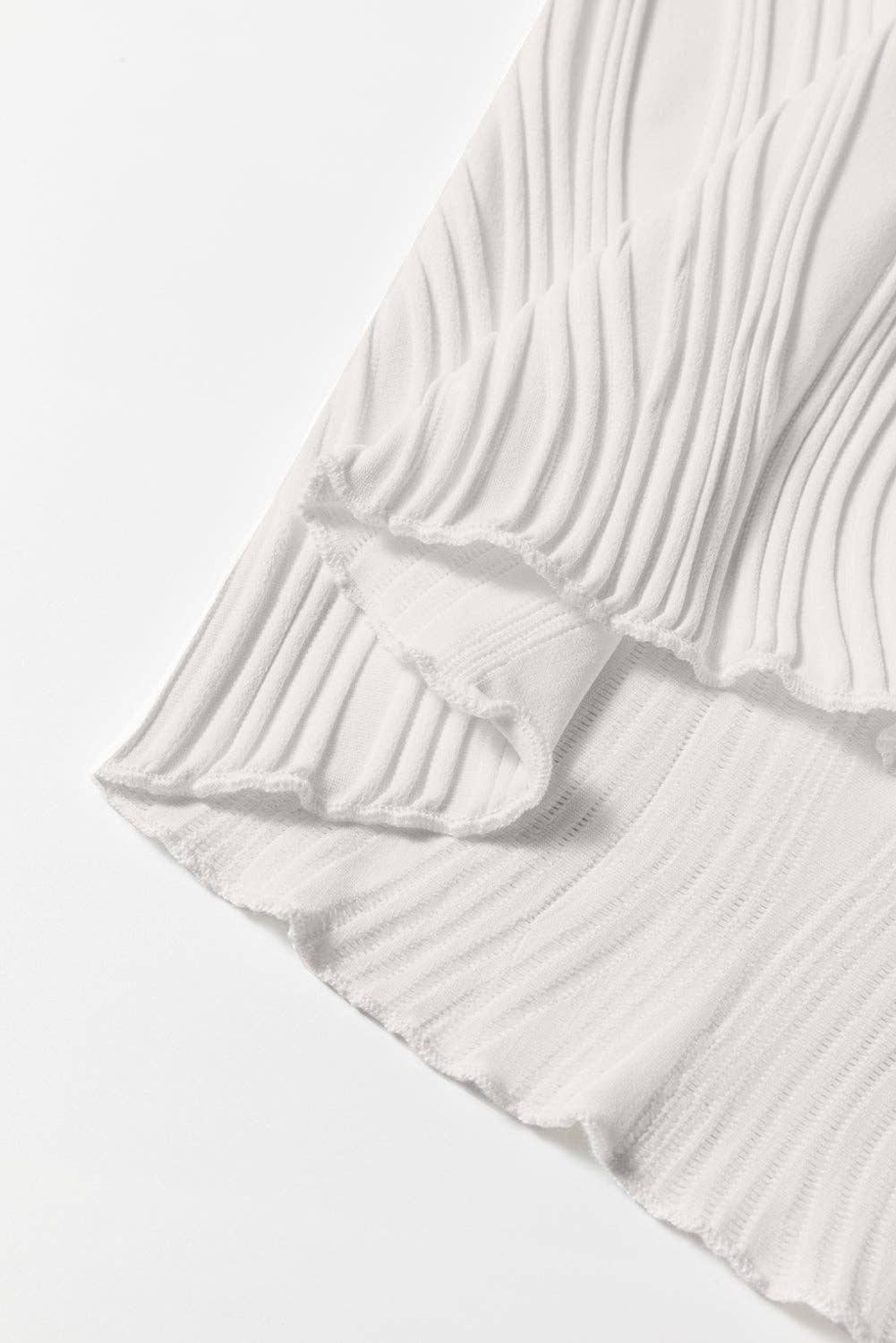 Wavy Textured Tank Top: White