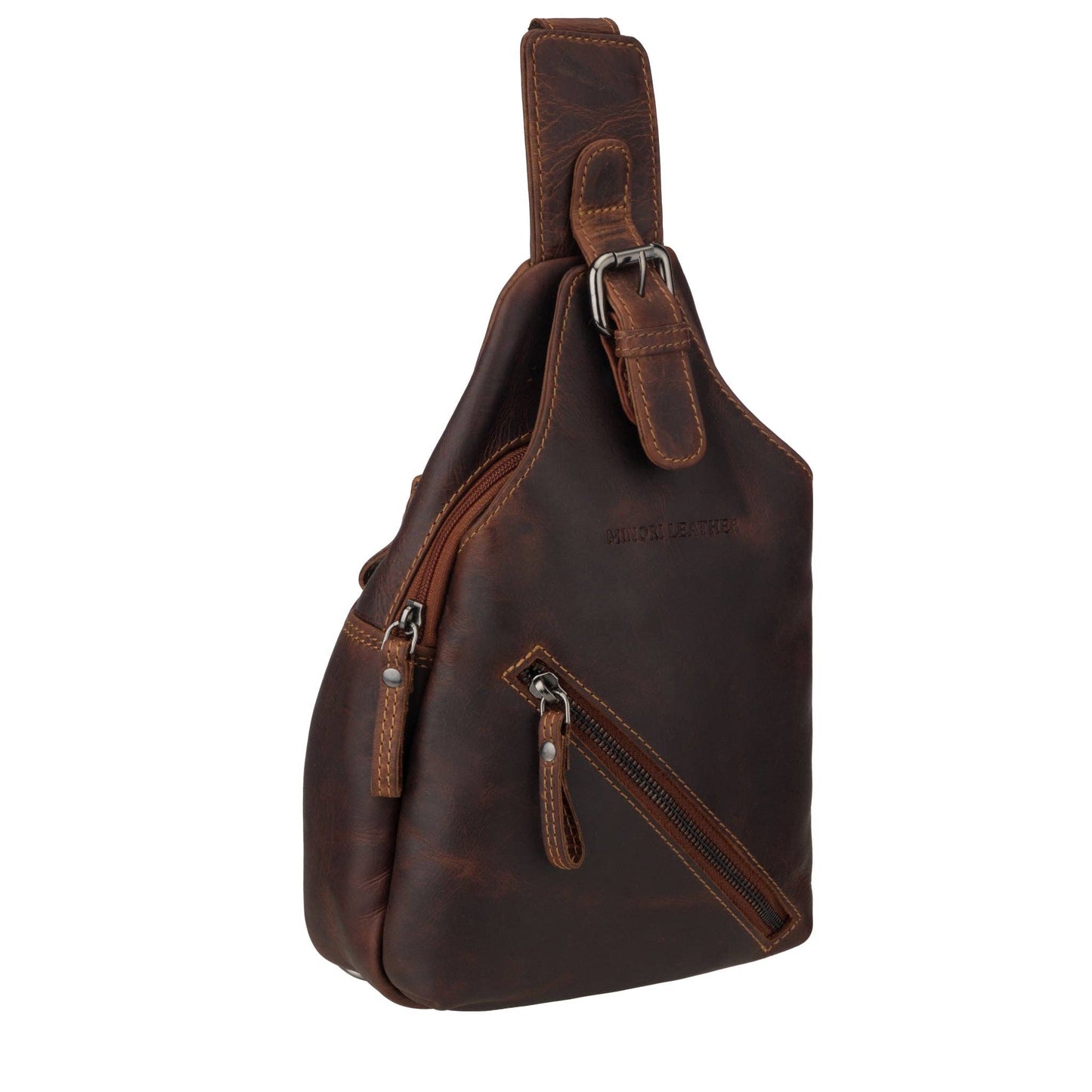 Sydney Leather Crossbody Bag – Unisex – Chestnut