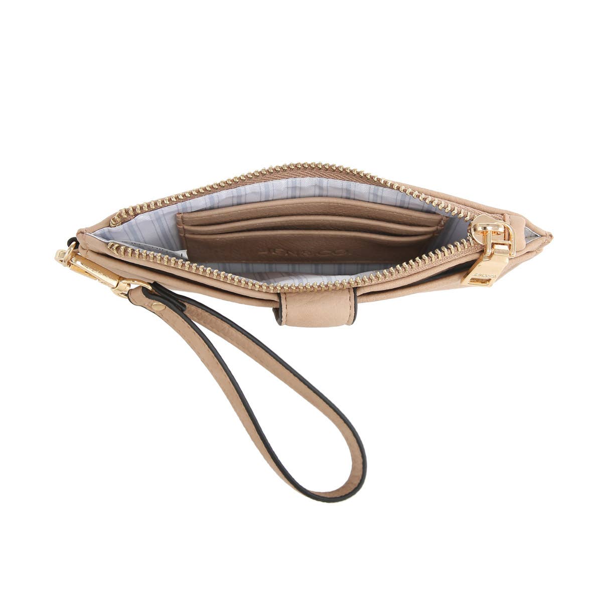 Pearl Houndstooth Wallet Clutch: Sand/White