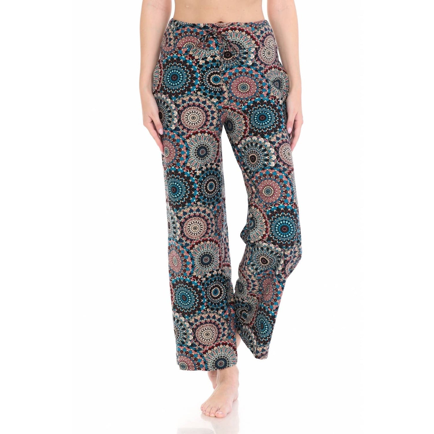 Buttery Soft Print Pajama Pants with Drawstring: MULTI