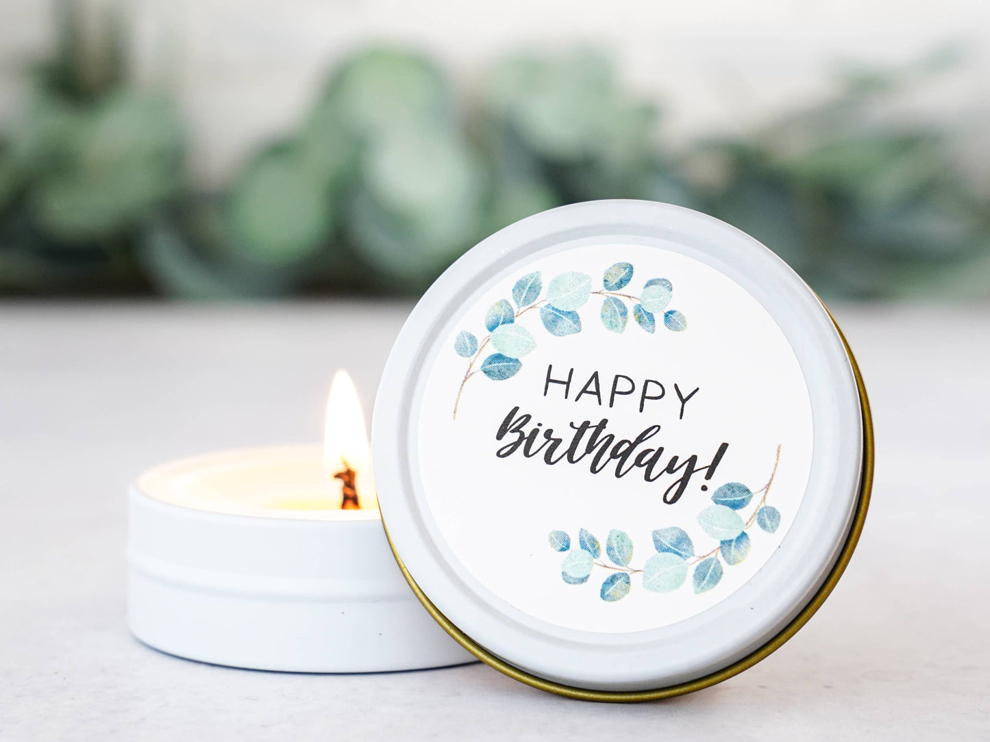 Happy Birthday - Small favor or gift: Lavender / Candle and Lip Balm SET in drawstring bag