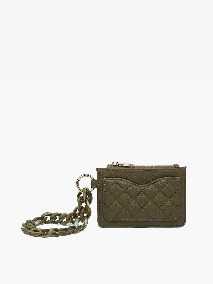 Rhodes Quilted Wallet w/ Chain Bangle: Black