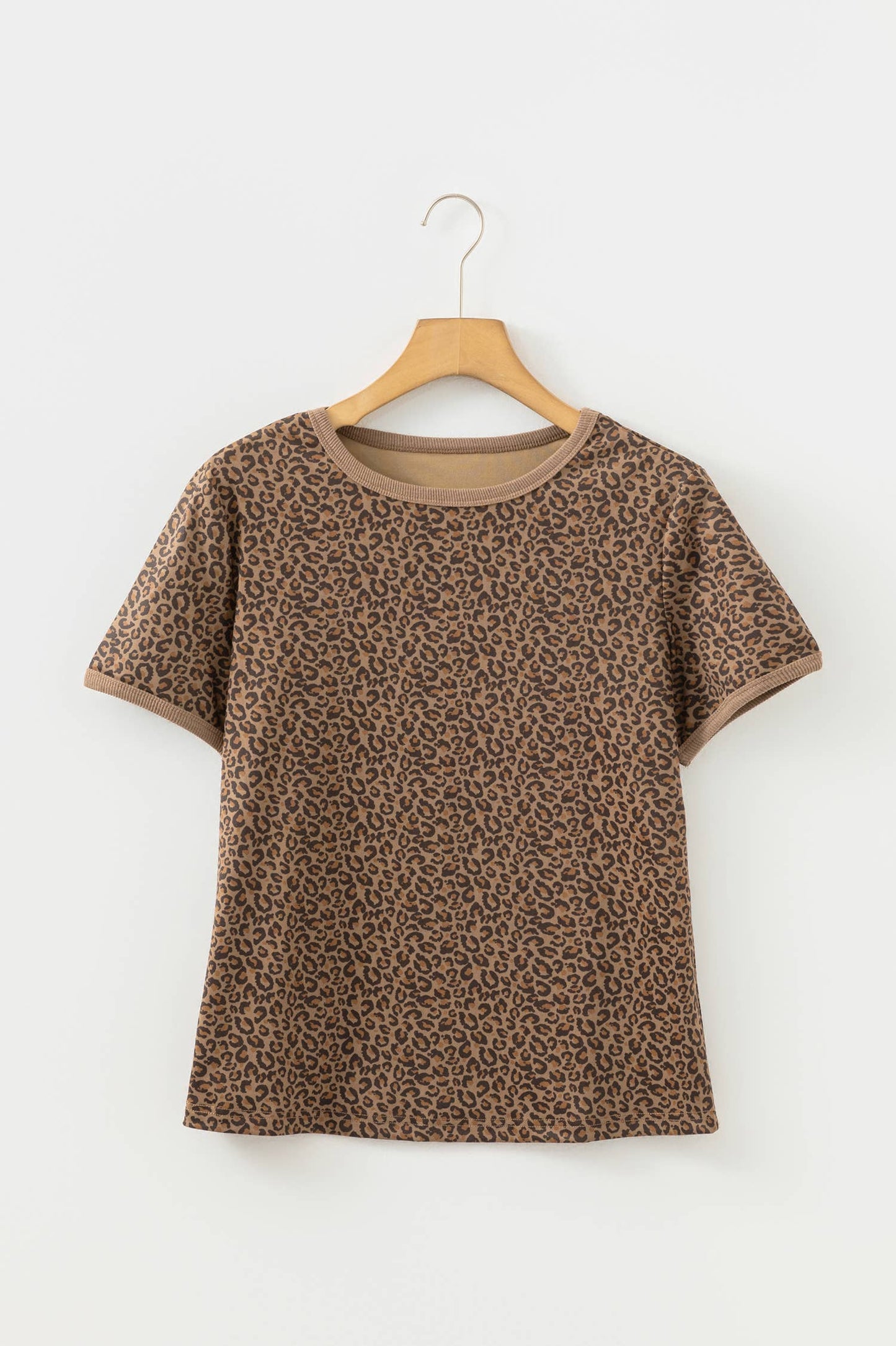Plus Khaki Fierce Leopard Crew Neck T Shirt