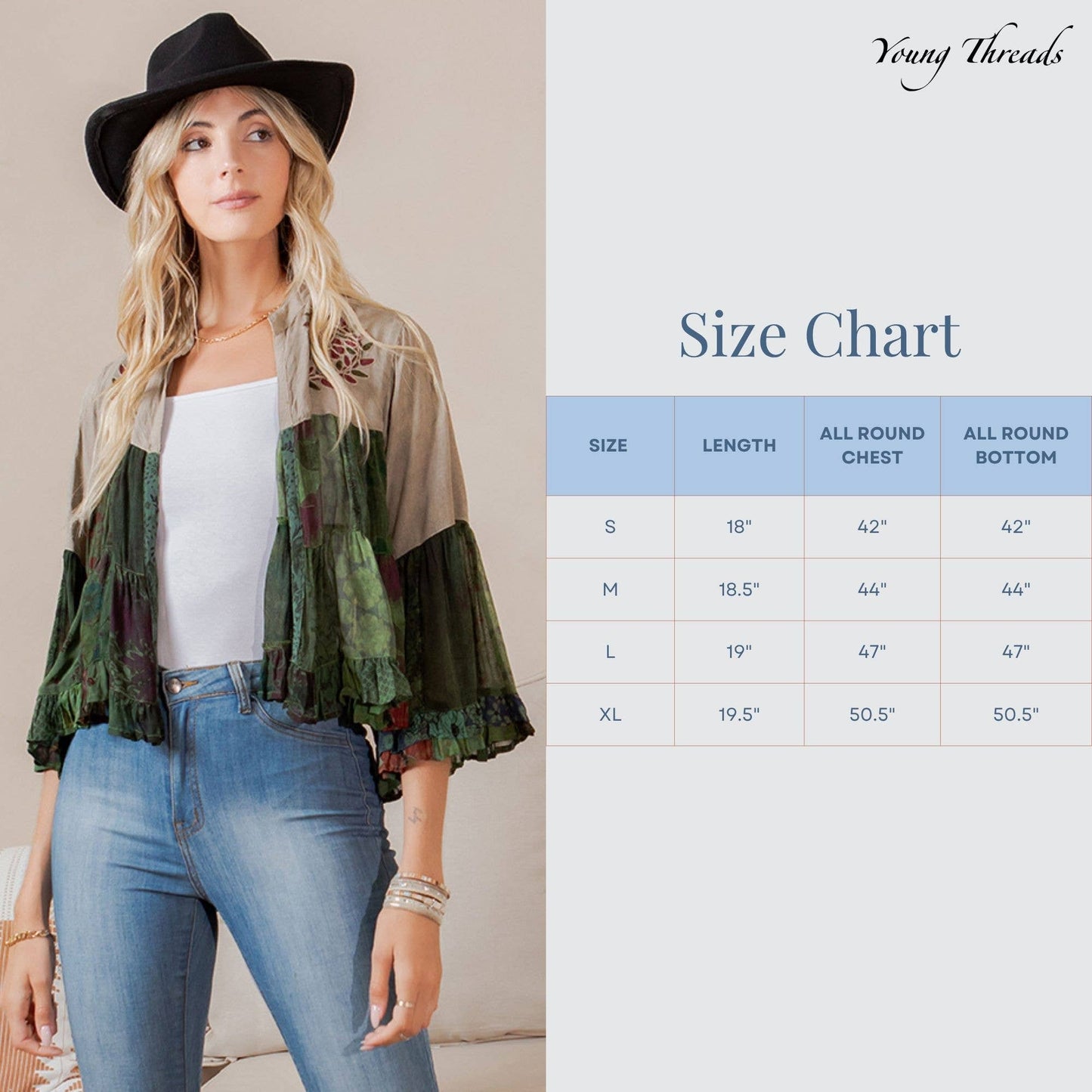 Vintage Bohemian : Tiered Patchwork Cropped Shrug