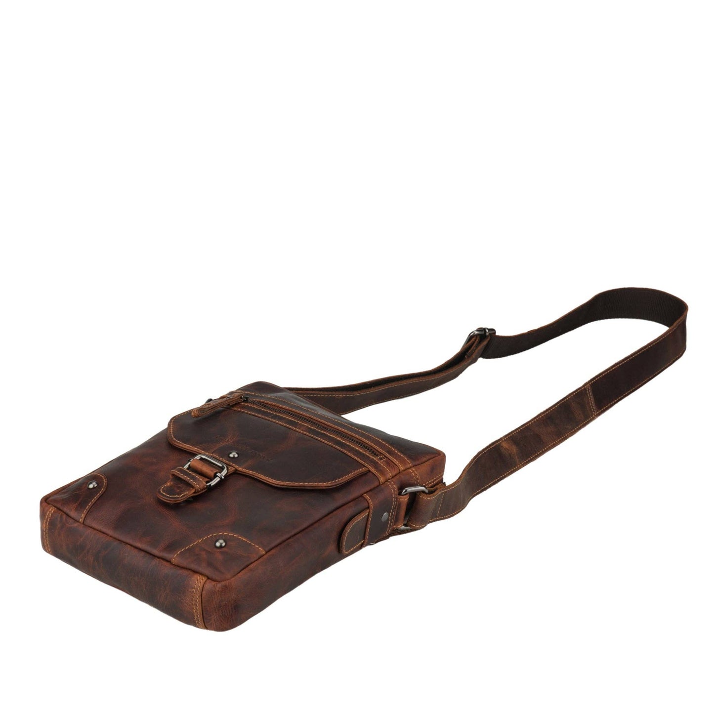 Denver Full-Grain Leather Crossbody Bag – Chestnut