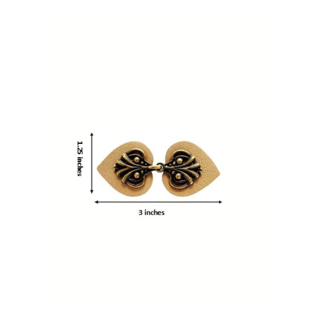 Dress Cinch Clips for Clothes, Leather Boho-Vintage Style - Beige