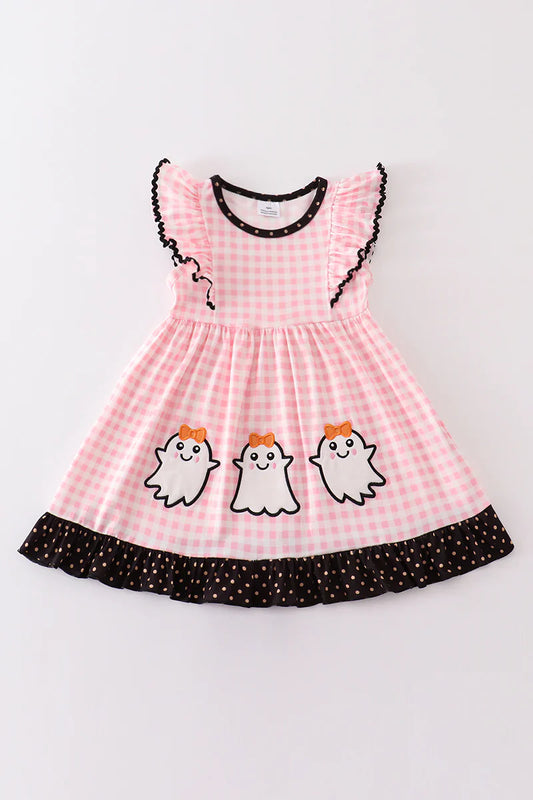 Pink Check Ghosty Girls Dress Size 3T