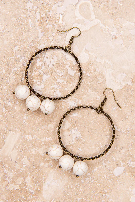 Olivia Earrings Triple in White