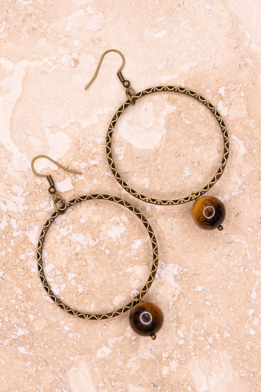 Olivia Earrings in Tiger's Eye