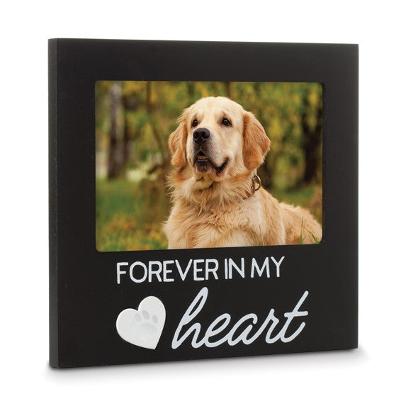 Black Wooden FOREVER IN MY HEART Pet Memorial Remembrance 4x6 Photo Frame