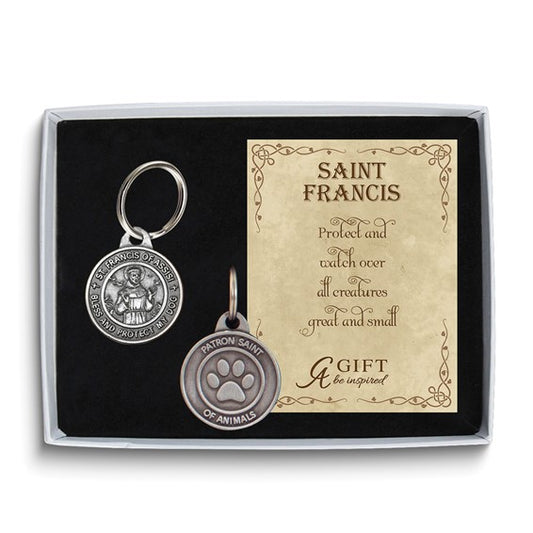 St. Francis Of Assisi Pewter-tone Pet Tag Gift Boxed