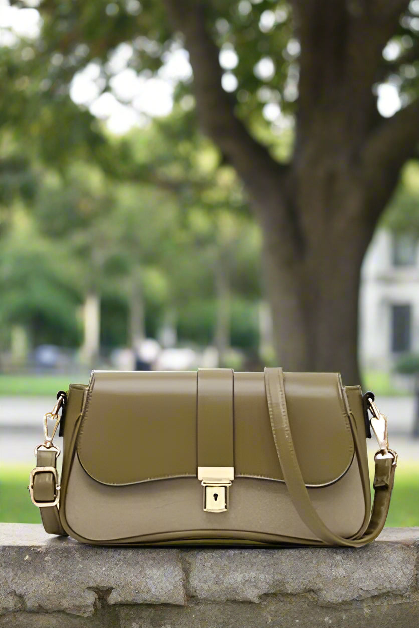 Gisele Olive Shoulder Flap Bag