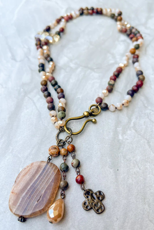 Gizelle Necklace in Jasper Mix
