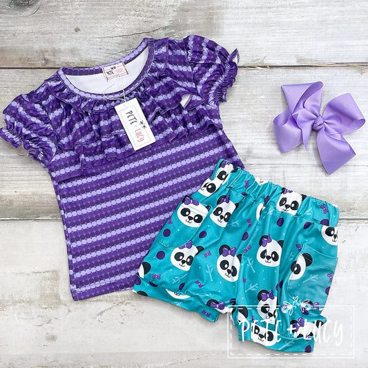 Panda Love Shirt/Shorts Set  9-12 mos