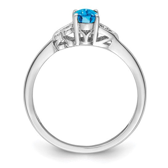 Sterling Silver Light Swiss Blue Topaz Ring