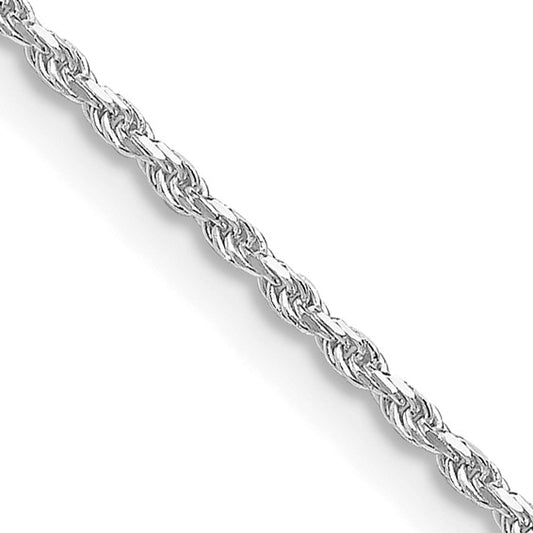 Sterling Silver Rhodium-plated 1.5mm Diamond-cut Rope Chain 20in