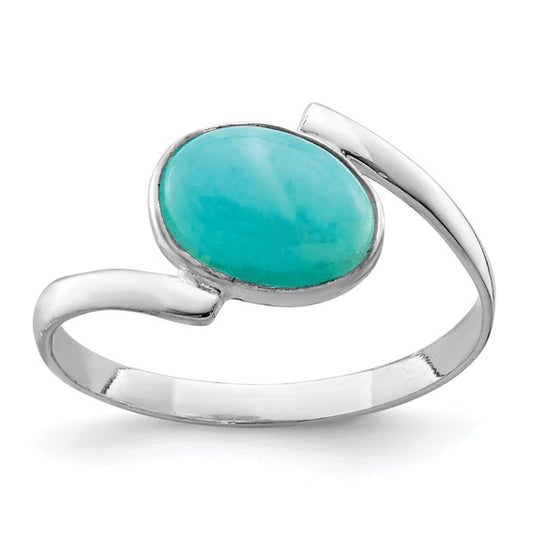 Sterling Silver Oval Amazonite Ring size 8