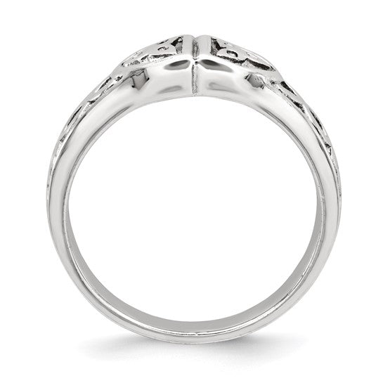 Sterling Silver Polished Fancy Ring - Size 8