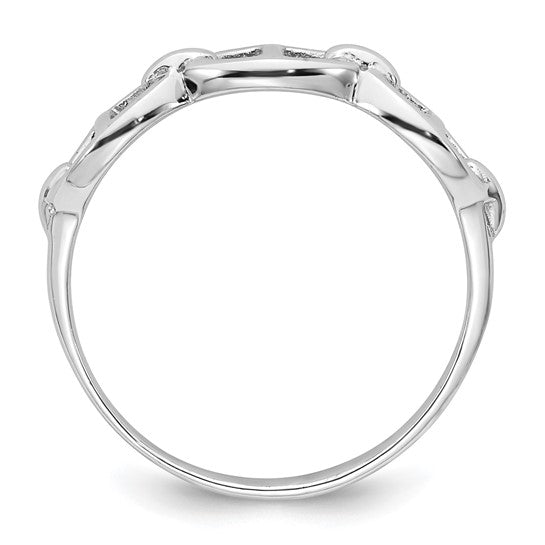 Sterling Silver Rhodium-plated Polished Mariner Link Size 7 Ring