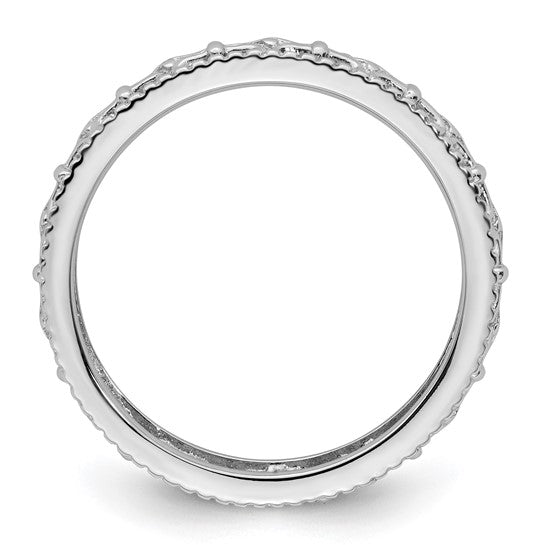 Sterling Silver Stackable Expressions Polished Fleur De Lis Ring - Size 9