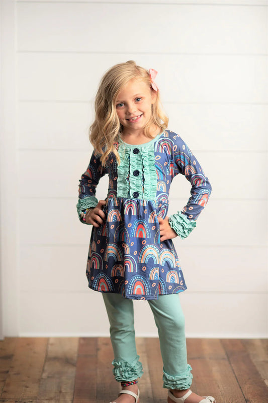 Rainbow Ruffle 2 Piece Set Size 10-12